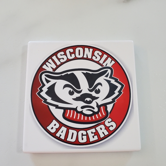 WISCONSIN BADGERS 2 pack Sandstone Coasters - Picture 5 of 9